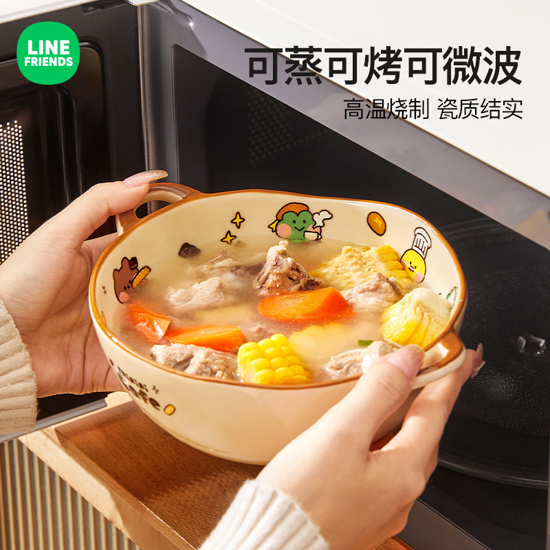 ヒグマ双耳ボウル、家庭用サラダインスタントラーメンボウル、高級ヨーグルトセラミックボウル、高級丼、ヌードルボウル、スープボウル|undefined
