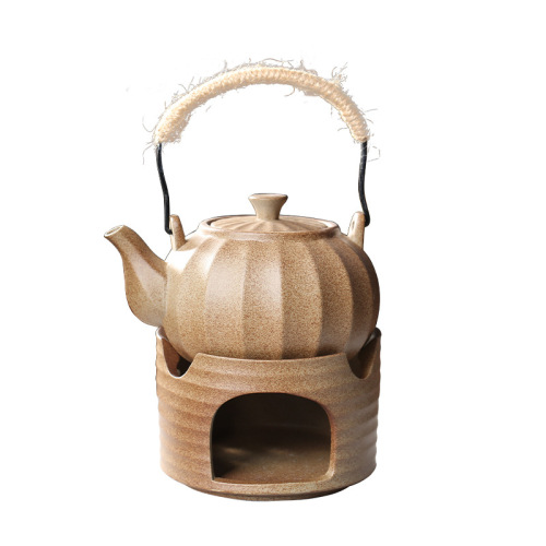 Furnace-boiling teapot, lifting beam kettle, side-handled kettle, boiling water, household tea set, tea warmer, hand-made coarse pottery tea kettle