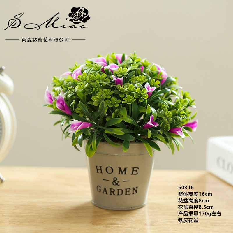 60316 Bonsai de bola de hierba con flores (lavabo de hierro)