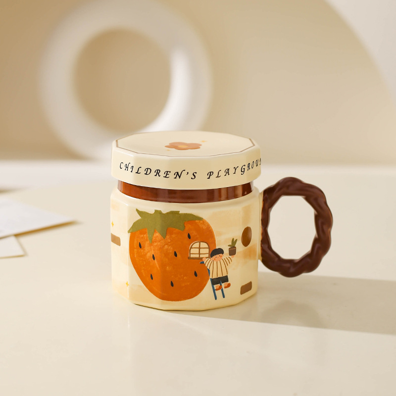 Vintage Girl Taza de cerámica regalo de mano pareja taza de agua taza de oficina de chicas taza de café