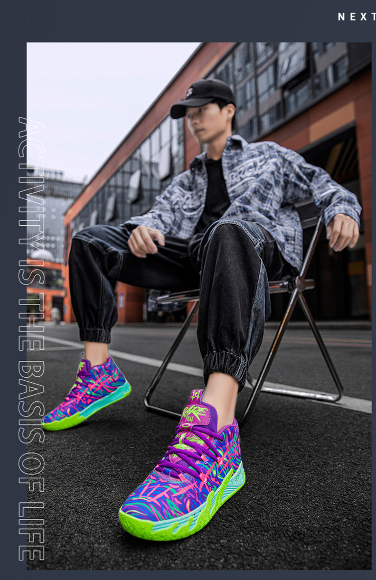 Three-ball Three-generation Bauer Basketball Shoes for Men and Women Anti-slip and Wear-resistant High-top Concrete Combat Cushioning Sports Shoes_voghion.com