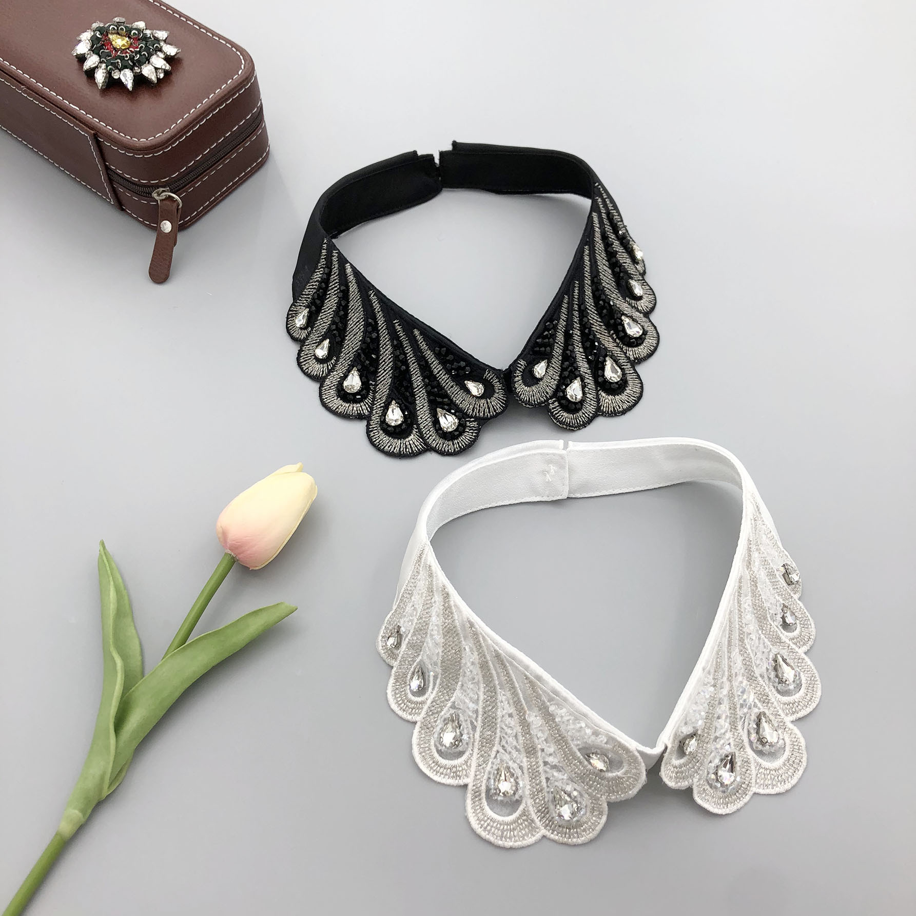 Handmade Bead Lingerie Collar, Beaded Collar, Fashion Accessory, Women, Blouse Collar