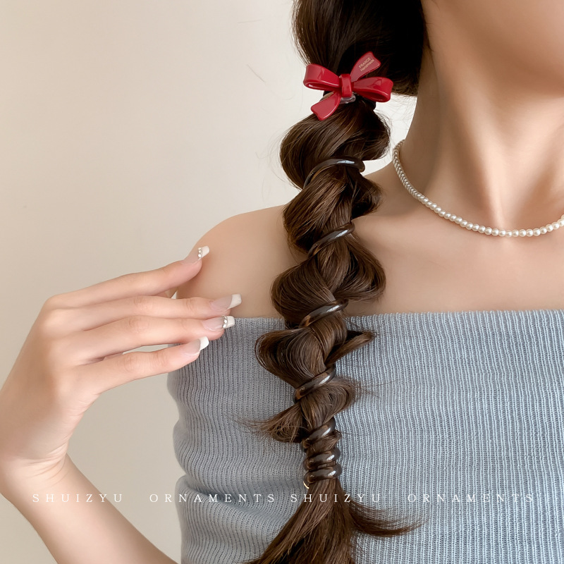 Trenza de burbuja simple japonesa, cuerda para la cabeza, mujer 2024, nueva línea telefónica de amor de alta gama, anillo para el cabello, cola de caballo, artefacto de cabello trenzado