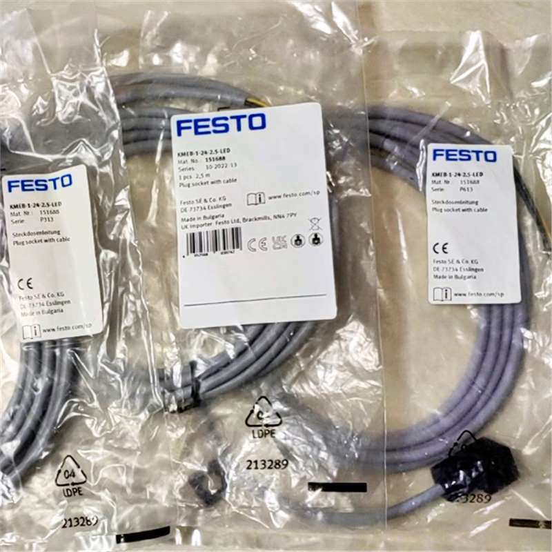 FESTO带电缆插座KMEB-1-24-2.5-5-10-LED 151688 151689 193457