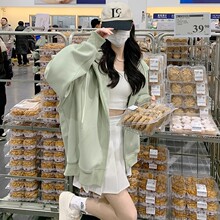 卫衣外套女2025年新款宽松连帽情侣春秋季韩系慵懒风百搭开衫上衣