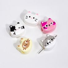 亚克力小猫横孔散珠通孔珠手机链钥匙扣DIY串珠饰品包包配件批发