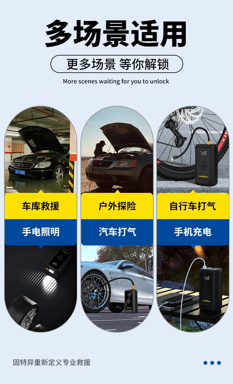 Goodyear S3 Power Bank Car Emergency Jump Starter and Air Pump Combo - Powerful Battery Jump Starter Device