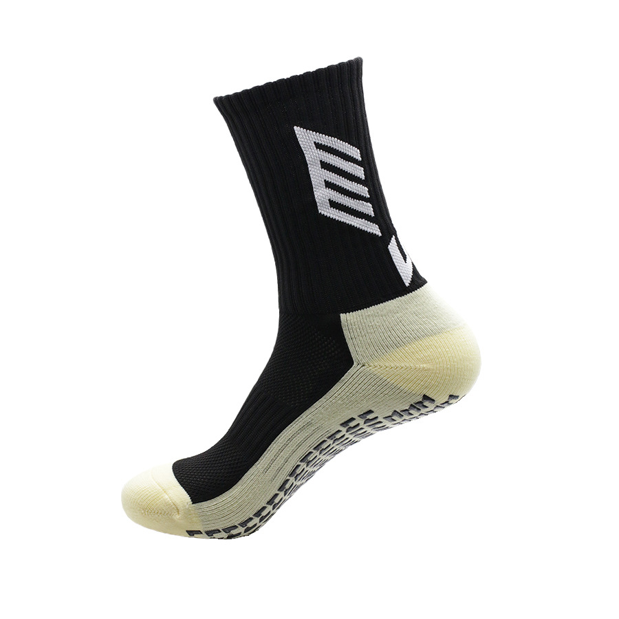 Football socks mid-tube socks adhesive socks with thick towel bottom non-slip sports socks_voghion.com