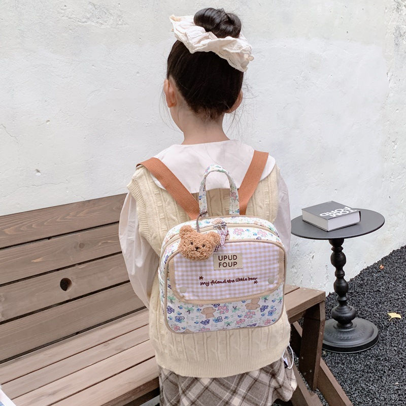Mochila de dibujos animados japoneses para niños y niñas, dulces pequeñas flores, mochila para padres e hijos, mochila para niños de gran capacidad.