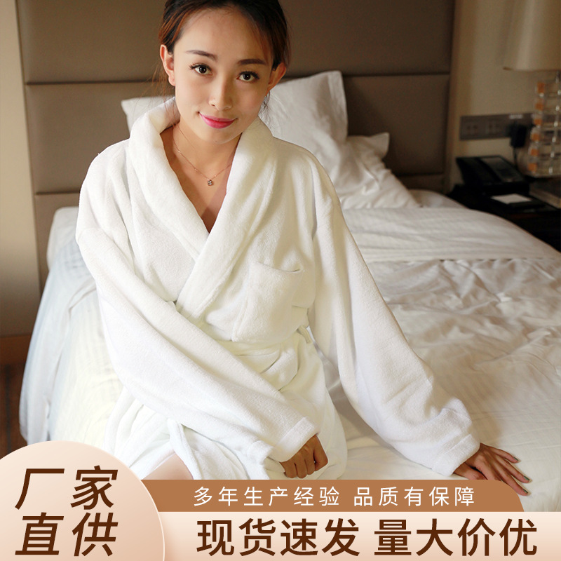 산호벨벳 목욕가운, 일반 두꺼운 순면 흡수성 호텔/미용실 가운, 호텔/펜션 제조업체 도매, 긴팔