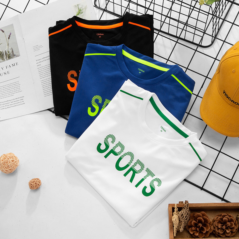 Boys' Long-Sleeve T-Shirt Quick-Drying Spring and Autumn New Children's Sports Breathable Training Ball Top with Big Kids' Sweatshirt Base Shirt