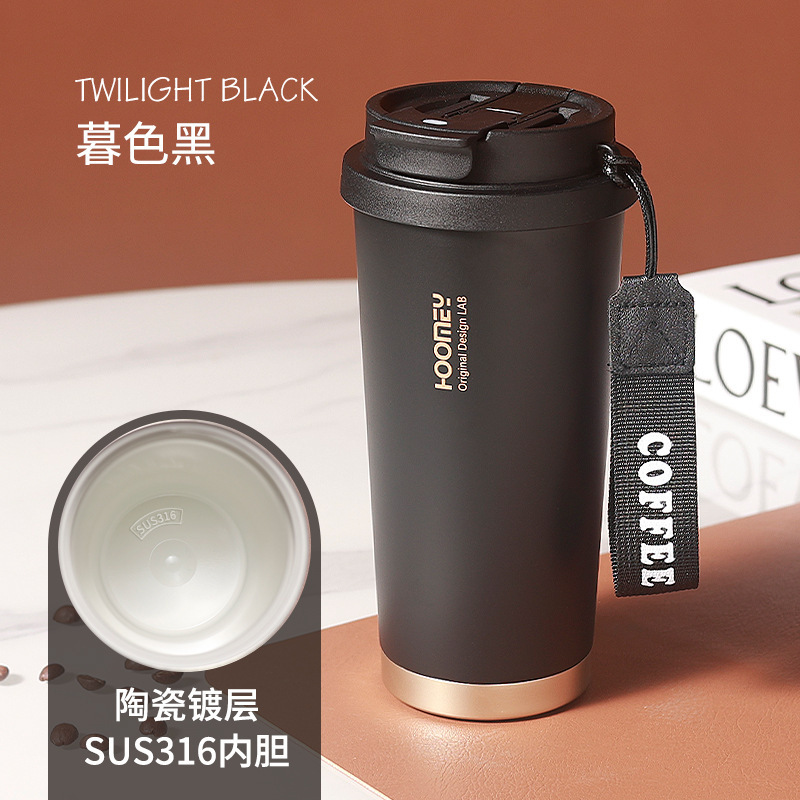 新しい高品質のクリエイティブなコーヒーカップ、軽い高級感とハイエンドの316ステンレス鋼のカスタマイズされたタンブラー、セラミックウォーターカップギフト|undefined