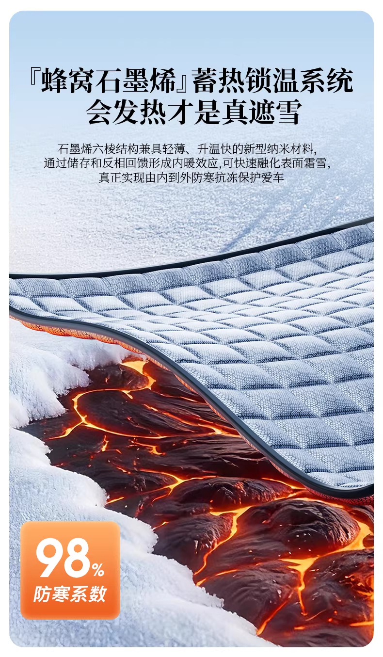 Car Snow Cover for Front Windshield, Magnetic Anti-Snow, Anti-Freeze, Anti-Frost Half Cover, 2026 Winter New Thickened Car Cover