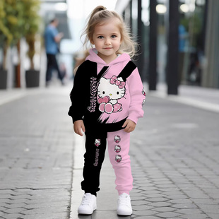2����ŮͯHello Kitty�ۺ�ƴɫ�������aӡ���OӋ���b�������Bñ�l