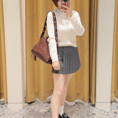 法式优雅2025早秋新款时尚气质镶钻翻领绞花针织衫上衣女