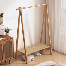 衣架落地卧室家用挂衣架实木次净晾衣帽架简易室内衣服架子置物架