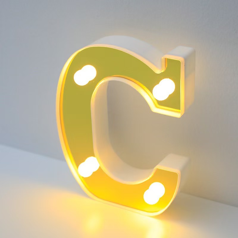 クロスボーダーLED発光文字26英字ライト小さなミラーゴールデンシーンレイアウト装飾雰囲気ライト|undefined