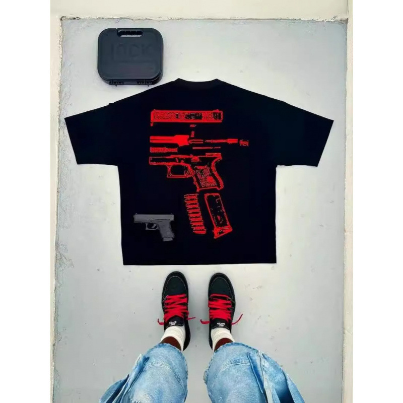 Men's T-Shirt Y2K Shirt Men's Harajuku Hip-Hop in Our Trusted Graphic Print Round Neck Oversized T-Shirt