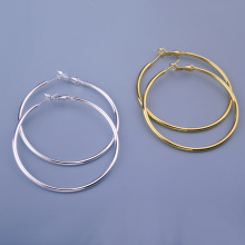 925纯银针大耳环夸张复古欧美耳圈显脸小素圈气质圆圈简约耳饰品