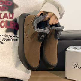 回力男鞋皮毛一体雪地靴男款2025新款冬季加绒加厚保暖复古棉鞋男