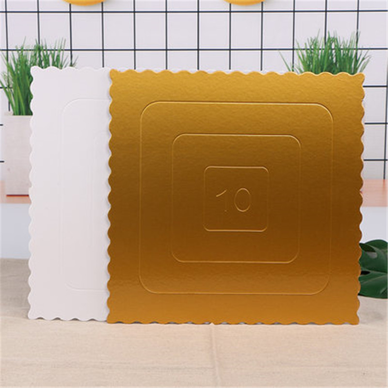 Base de la torta redonda engrosada dorada 4/6/8/10 pulgadas base de la torta de cumpleaños para hornear papel duro Tarjeta blanca titular de papel