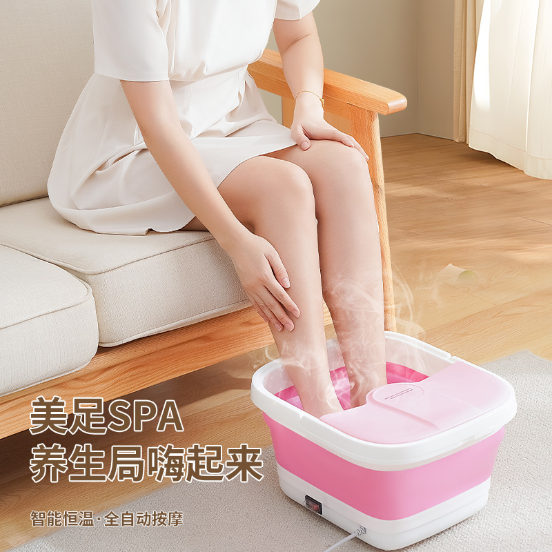 クロスボーダー折り畳み足浴槽携帯家庭用マッサージ足桶電動恒温加熱足浴桶泡足盆|undefined