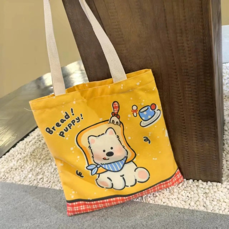 黄色のウエストハイランドキャンバスバッグ学生漫画キャンバスバッグかわいい大容量新しいポータブル家庭教師ショルダーバッグ|undefined