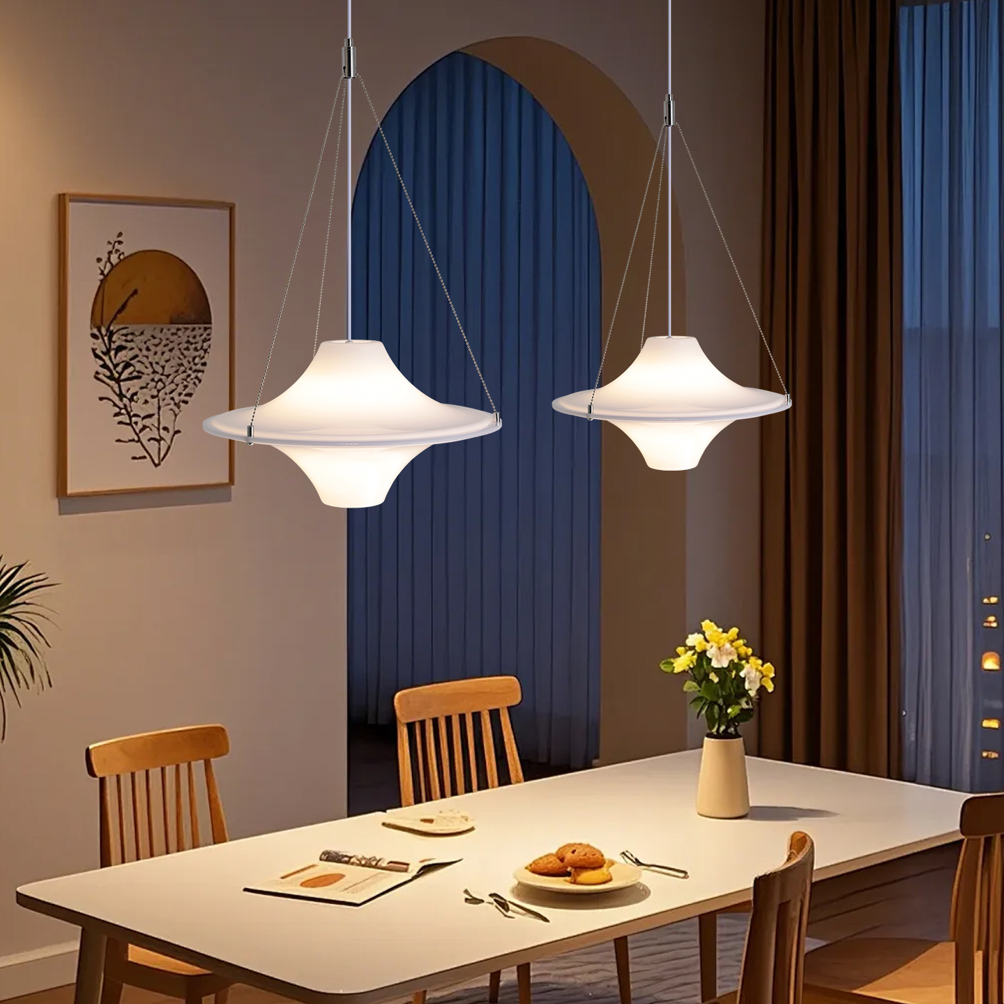 Lámpara de restaurante de estilo francés, gaviota, lámpara de la isla, estudio, platillos voladores creativos, lámpara de atmósfera, lámpara de montaña, 194L