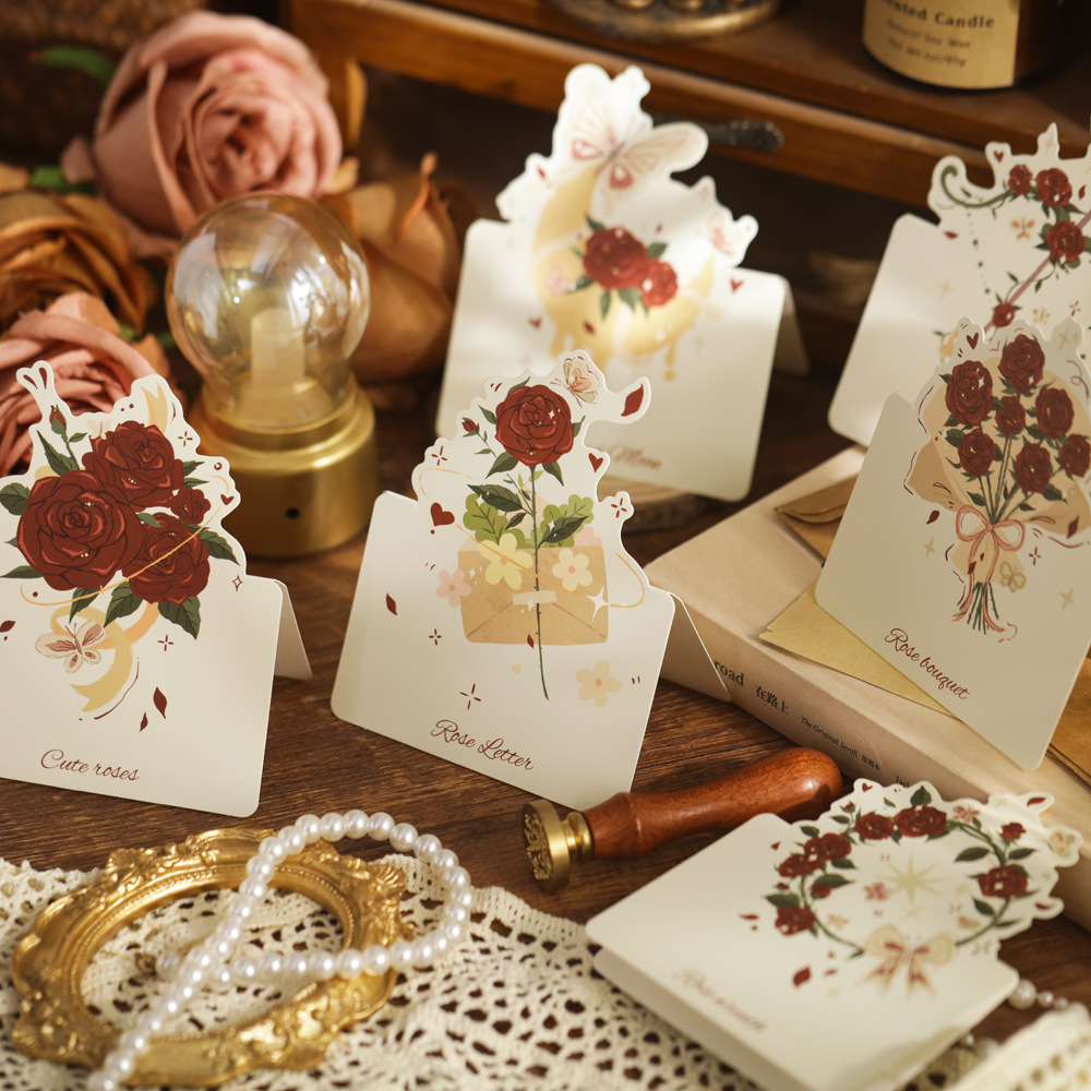 喵述 深情贺卡小卡片生日快乐祝福贺卡简约吊牌花艺材料花店