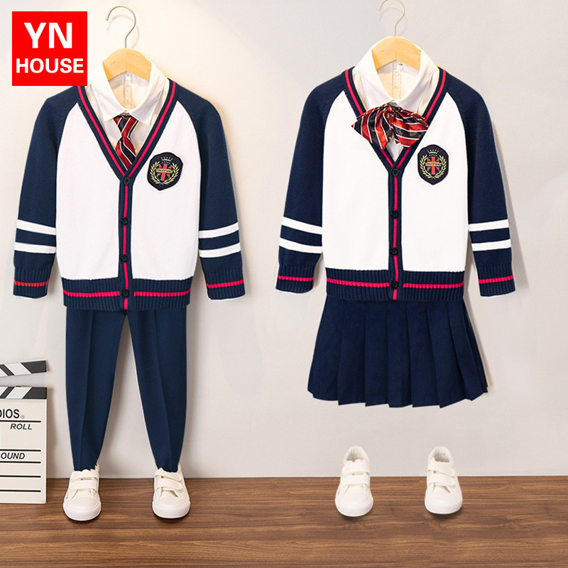 兒童班服幼兒園園服學院校服英倫風運動會三件套小學生春秋套裝