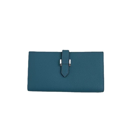  New Wallet Women's Long Wallet Genuine Leather Wallet Drawstring Clutch H Buckle Multifunctional Can Hold Mobile Phone