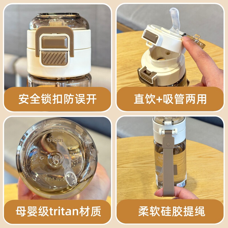 希楽コップ男子学生高颜値tritan双飲杯児童学生学校専用携帯ストローコップ|undefined
