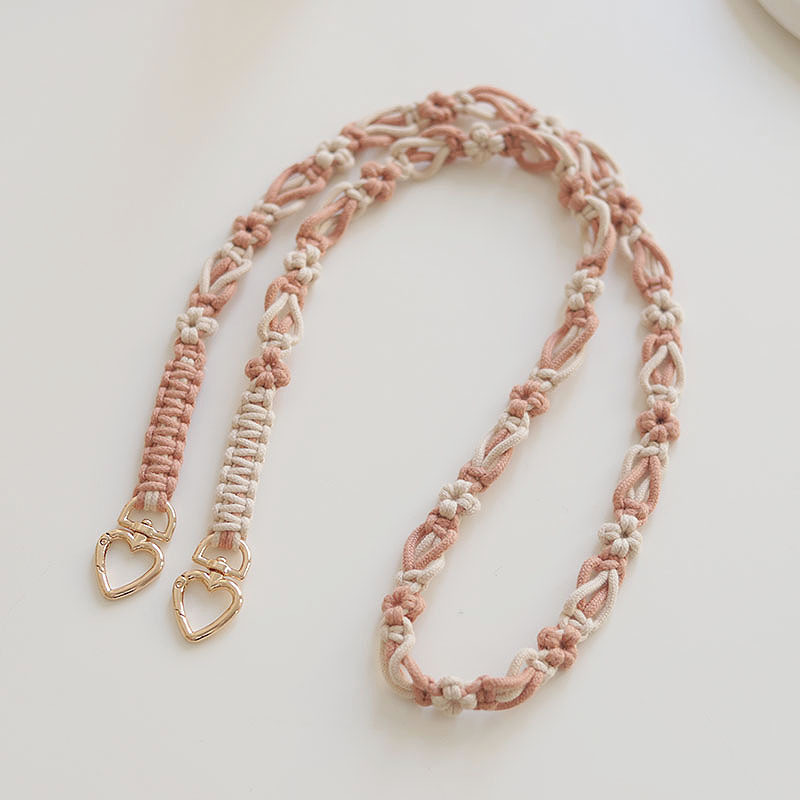 52g Weight Bag Strap Bag Accessories Type 1 Piece Quantity Holiday, Daily Occasion cotton rope Material Color Block Pattern Sweet Style 1 Piece Cotton Rope Color Block Bag Strap 6