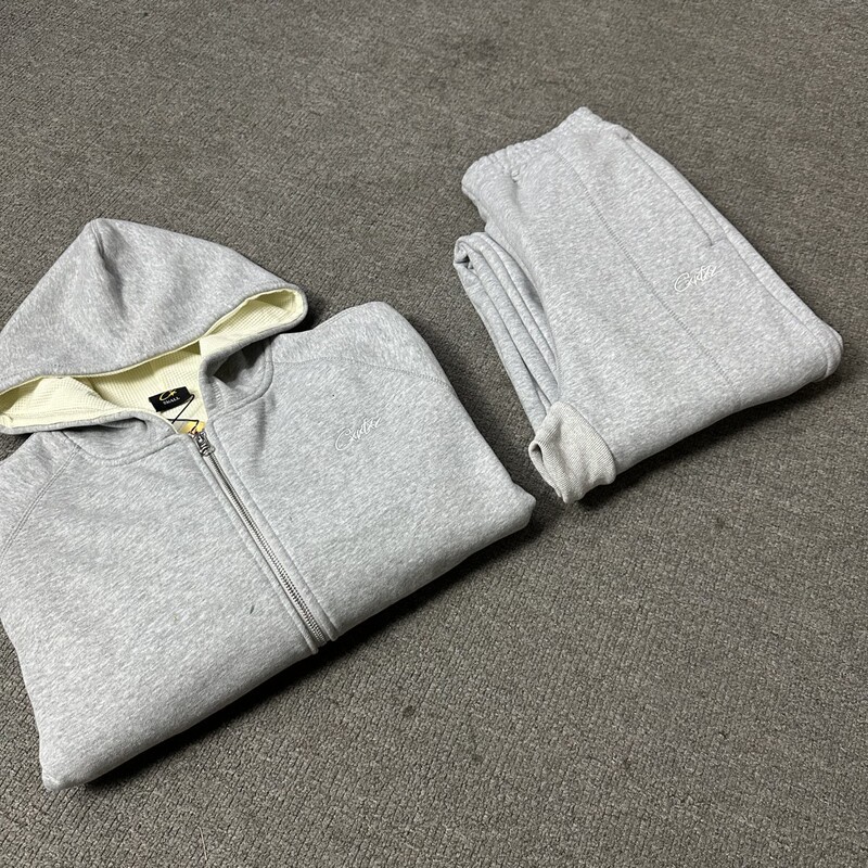 Cross-Border Corteiz Simple Embroidered Letter High Street Fashion Loose Cardigan Hooded Sweatshirt Casual Pants Set Trendy