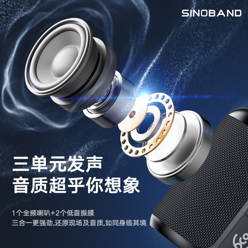 国境を越えた新型Sinoband 40w bluetoothスピーカ防水携帯型音響重サブウーファ屋外小型鋼砲|undefined