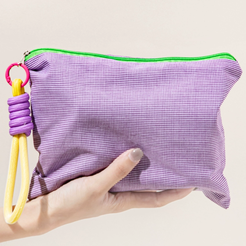 косметичка в контрастную клетку в стиле ретро, ​​портативная сумка для хранения для путешествий, сумка для туалетных принадлежностей большой вместимости, клатч