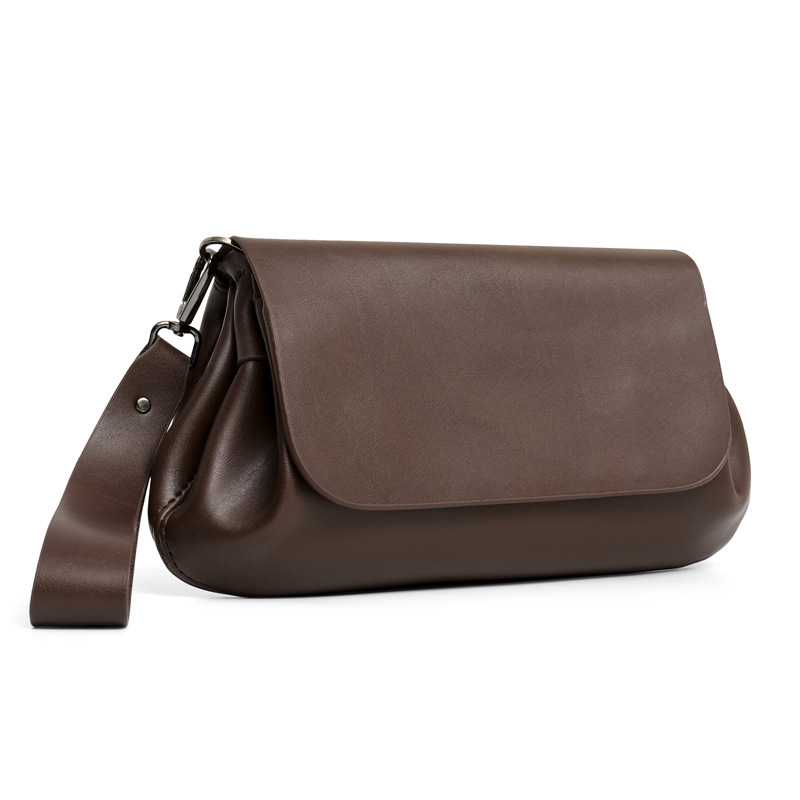 2025 Men's Large Capacity Commuter Bag Leather Flap Handbag Black Small Clutch Bag Classic Handbag 2025 Men's Large Capacity Commuter Bag Leather Flap Handbag Black Small Clutch Bag Classic Handbag