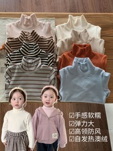 女童秋冬高领打底衫三岁女宝宝冬装澳绒百搭上衣小童白色保暖内搭