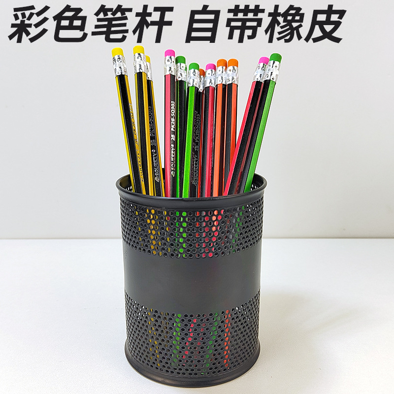 Lápices al por mayor macarón hexagonal estudiantes bocetos con lápiz de goma papelería aprendizaje premios 2b lápiz