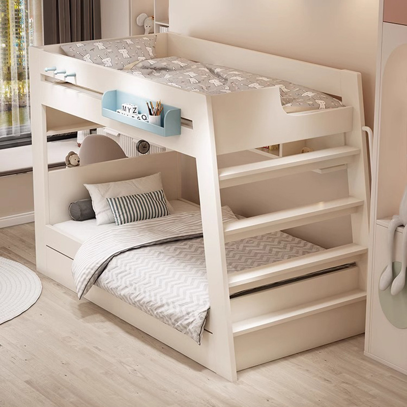 Children's Bed with Parallel Bunk Beds of the Same Width, Small-Sized High and Low Beds, Bunk Beds for Men and Women, Staggered Double Beds