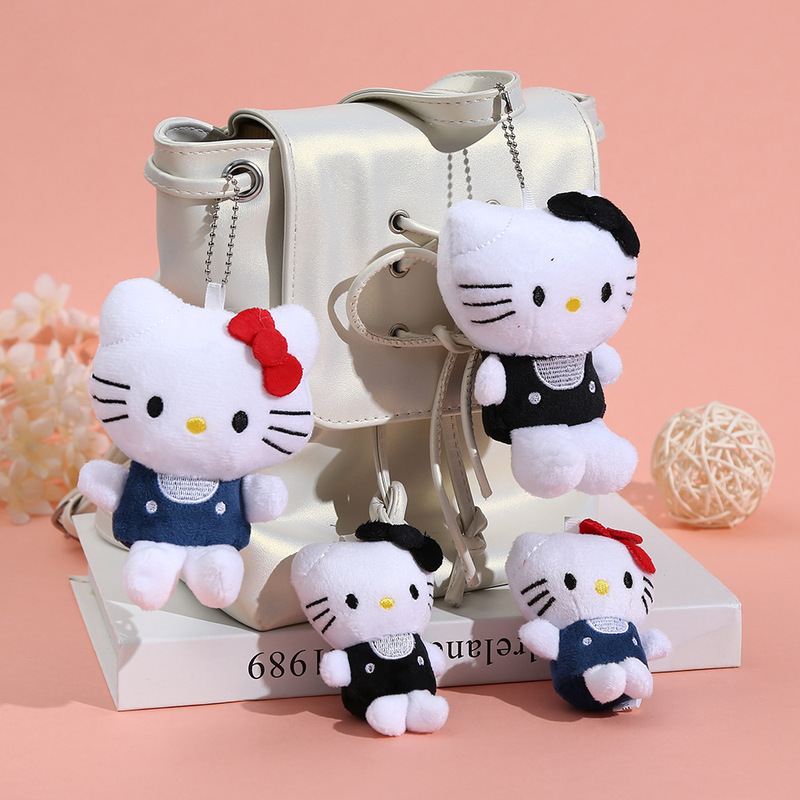 Cute Kt Cat Doll Pendant Heart Buckle Pendant Bag Doll Hello Kitty Key Pendant New Style