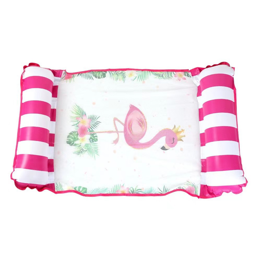 Inventario de PVC infláble impresión de agua flotante piscina flotante tela de suspensión infláble cama flotante plegable rayas sillón