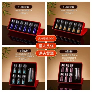 K9水晶玻璃白酒杯轻奢家用便携竖纹分酒器加厚双节一口子弹酒杯