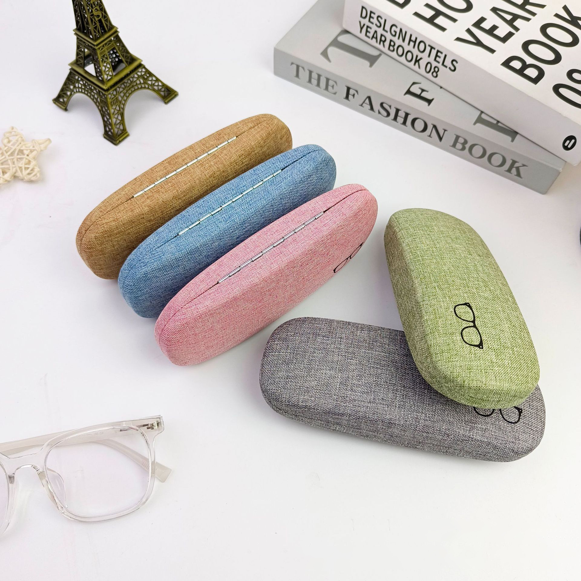 Caja de gafas de lino simple de moda, caja de gafas de miopía para hombres y mujeres, suministro de nuevos fabricantes de cajas de gafas de sol, cajas de gafas de sol