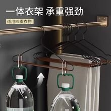 高级轻奢铁艺实木成人加粗加厚挂衣防滑衣撑晾晒无痕衣架家用收纳