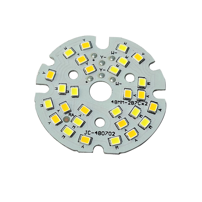 Para placa de luz de dos colores de 7W, diámetro de 48mm, placa de fuente de luz de bombilla, 7 cadenas, 2 placas de fuente de luz SMD, garantía de tres años