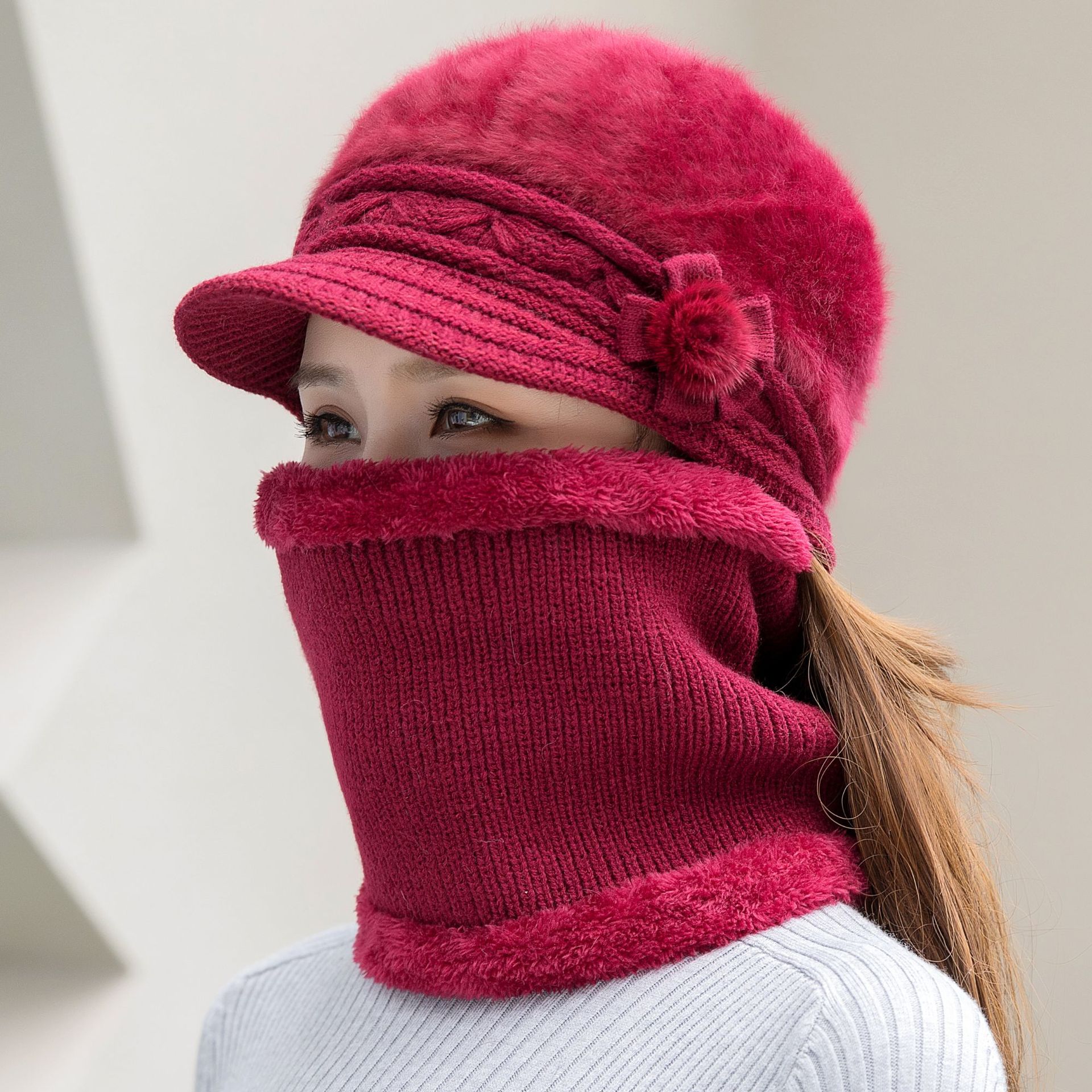 (Hat+bib) wine red