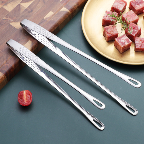 Korean 304 stainless steel barbecue clip BBQ barbecue clip extended food clip food vegetable clip anti-scalding self-service steak clip