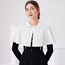 新品灯芯绒钉珠白色小披肩假领百搭春秋外搭护颈空调房搭肩假领子