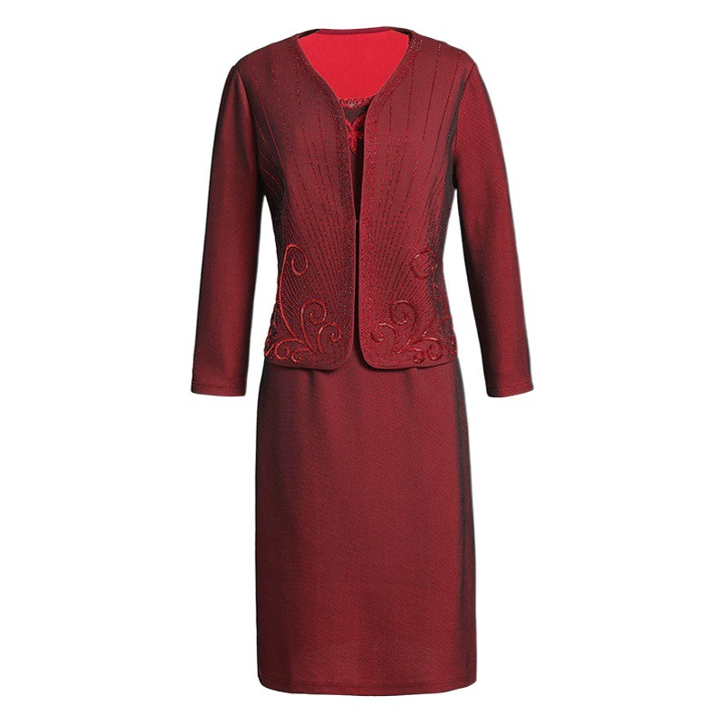 Новое осеннее платье 2025 года: комфортное, из сетчатого композитного материала, приталенное, элегантное, для женщин среднего возраста, высококачественная одежда для мам.